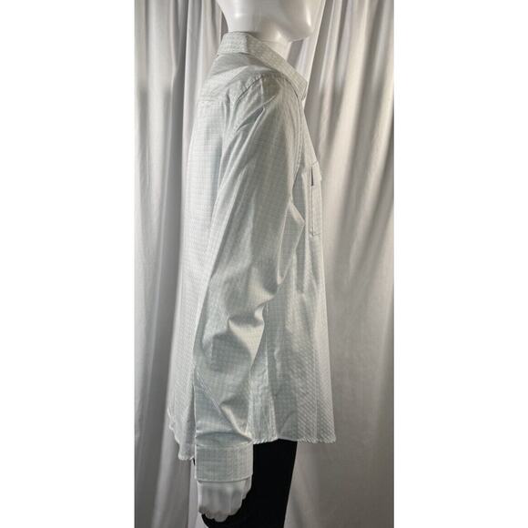 Calvin Klein NWT Plaid Cotton Flap Pocket Shirt White Blue L sustainable 77-16 - Picture 3 of 14